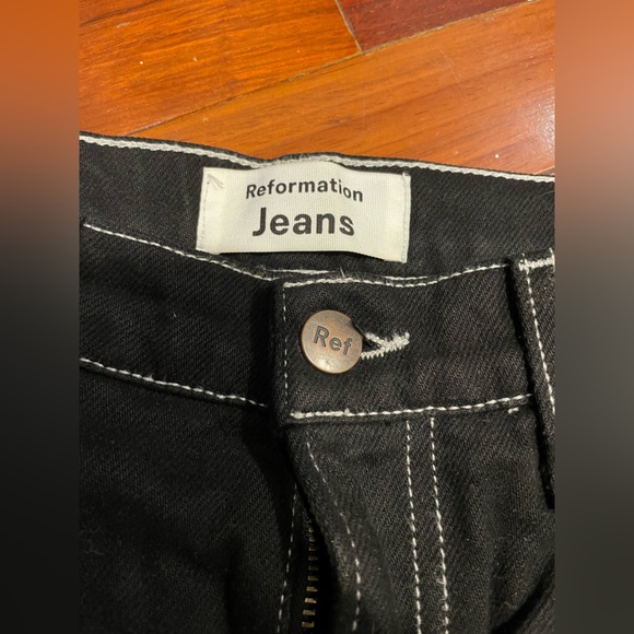 Reformation Dark Cowboy High Rise Straight Leg Jeans - Picture 6 of 7